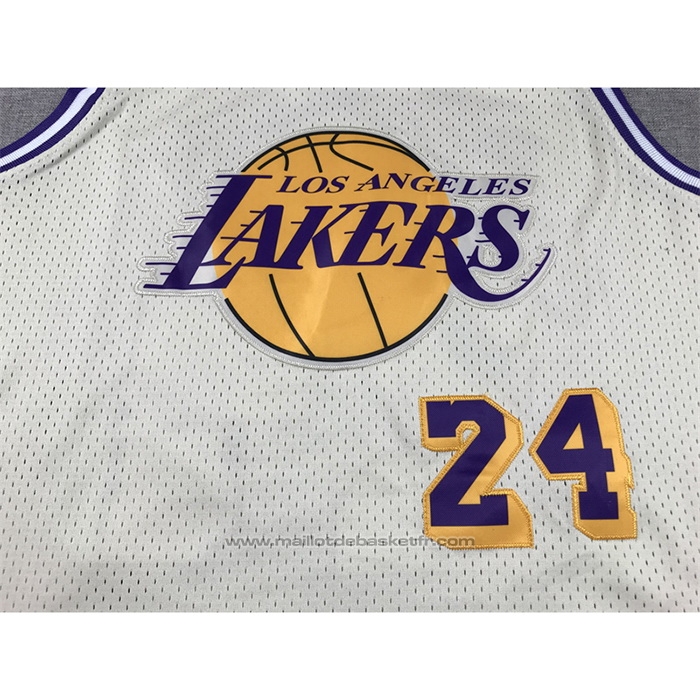 Maillot Los Angeles Lakers Kobe Bryant #24 Mitchell & Ness Chainstitch Creme